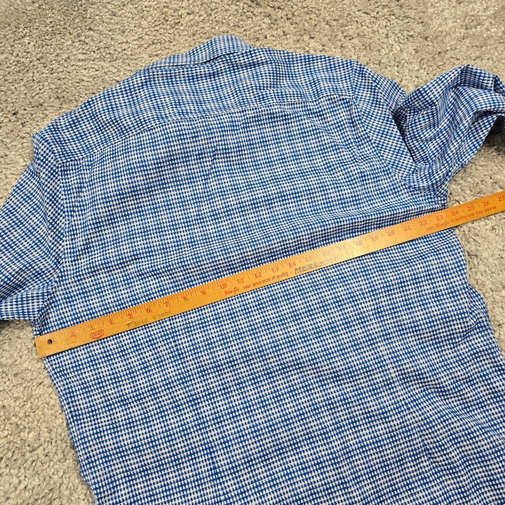 Robert Graham Men's Blue Check Button Up Shirt 2XL Tailored Fit Office Party - Picture 7 of 10